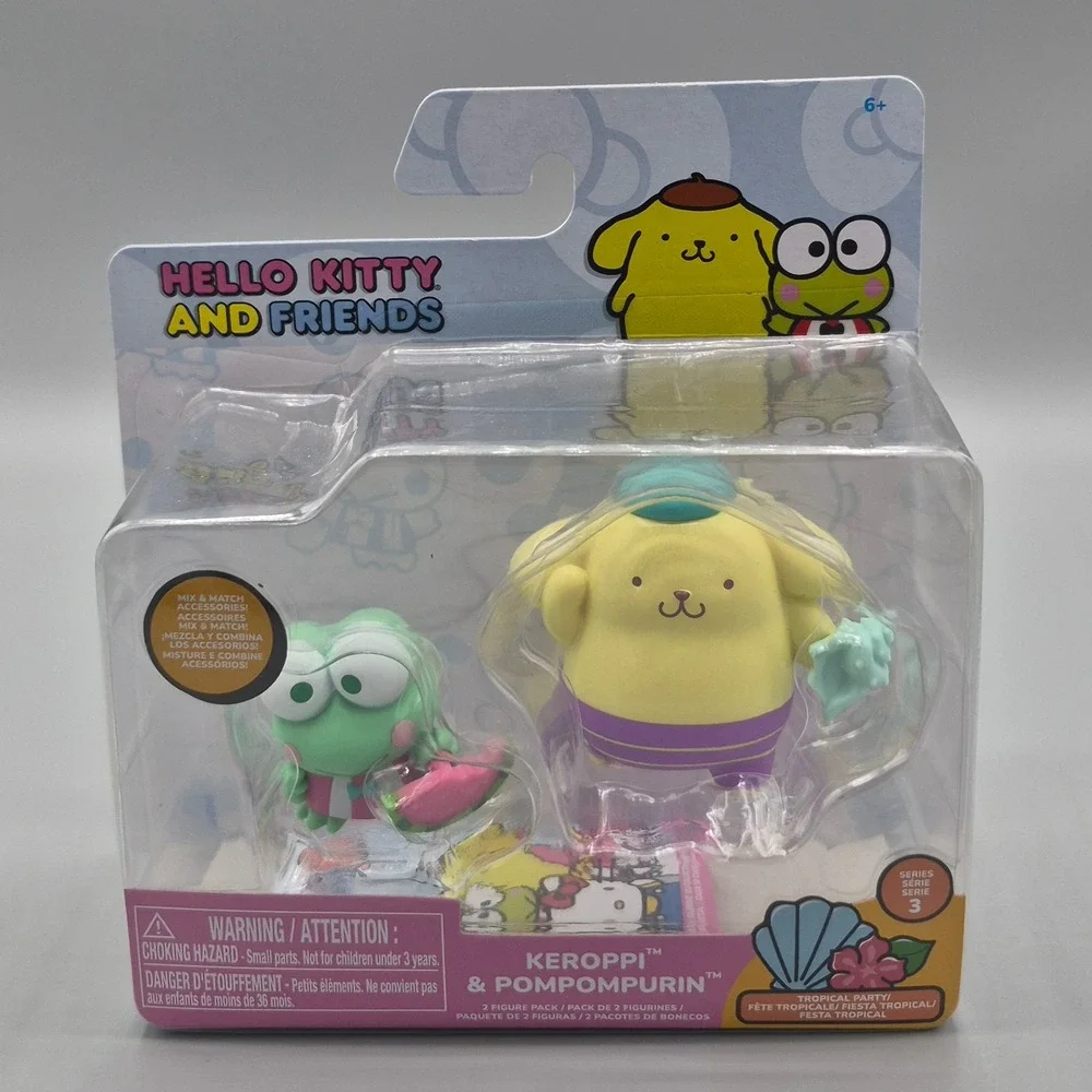 Hello Kitty and Friends Series 3 Tropical Party Keroppi Pompompurin Figure Pack